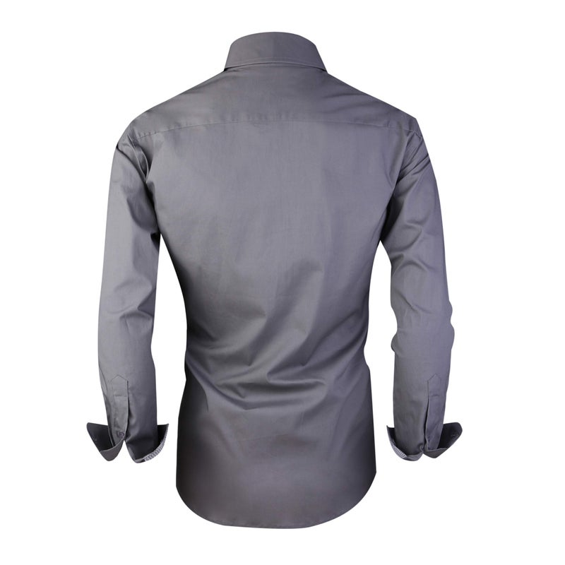 Alex Vando Mens Dress Shirts Regular Fit Long Sleeve Stretch Business Dress Shirts for Men,Charcoal,XX Large - Image 2